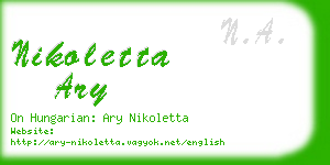 nikoletta ary business card